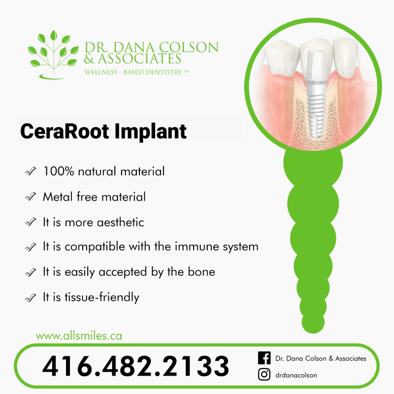 CeraRoot Implant Dr Dana Colson & Associates Toronto Dental Clinic Dr Nazanin Abbasi
